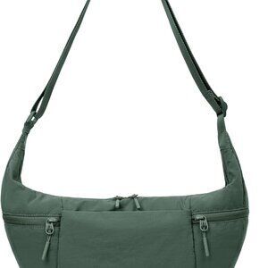 Nylon Crescent Crossbody Bag, Sloughy Shoulder Hobo Bag for Women, Lightweight M